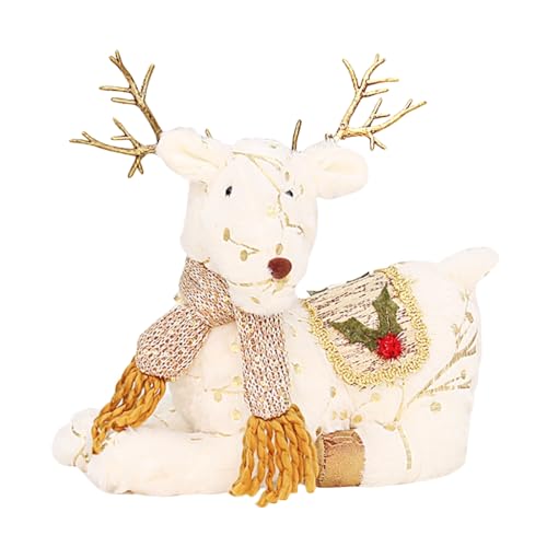 Qsvbeeqj Santa Rentier Plüsch Kuscheltiere Ornament Dekor Dezember Geschenke Jeder Rentier Figur von Qsvbeeqj