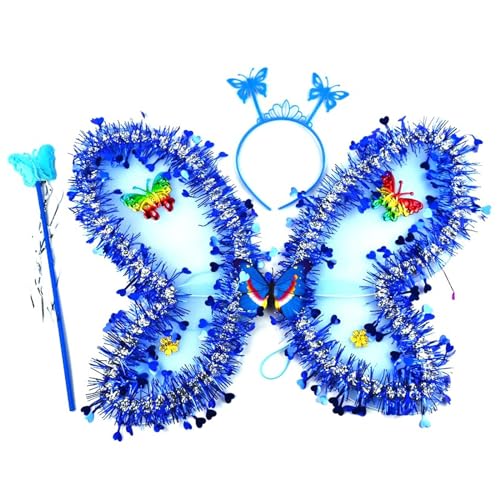 Qsvbeeqj Schmetterling mit Zauberstab und Pailletten-Stirnband, Märchenflügel, für Halloween, Schmetterling, mit Haarreif für Halloween-Party Qsvbeeqj Schmetterling mit Zauberstab und Pailletten-Stirnband, Märchenflügel, für Halloween, Schmetterling, mit Haarreif für Halloween-Party von Qsvbeeqj