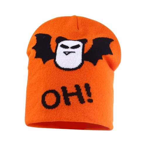 Qsvbeeqj Strickmütze Handgewebte Totenkopf Mütze Häkelmütze Halloween Partyhut Neuheit Kopfbedeckung von Qsvbeeqj