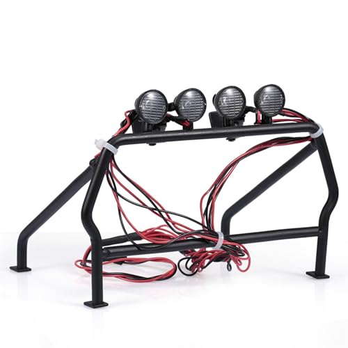 Qsvbeeqj Überrollkäfig Eimer Mit 6 LED Licht Geeignet Für 1/10 TF1/2 LKW Fernbedienung Auto Crawler Teile Zubehör von Qsvbeeqj