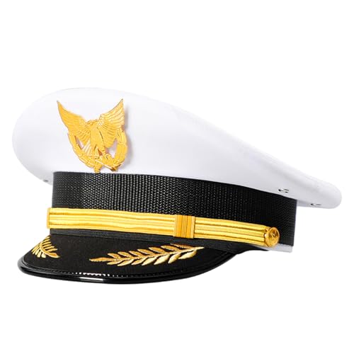 Qsvbeeqj Unisex-Sicherheitshut für Rollenspiele, Erwachsenen-Mottoparty, Kapitän mit Abzeichen für Bühnenauftritte, Kostüm, Kopfbedeckung, bequem, leicht Qsvbeeqj Unisex-Sicherheitshut für Rollenspiele, Erwachsenen-Mottoparty, Kapitän mit Abzeichen für Bühnenauftritte, Kostüm, Kopfbedeckung, bequem, leicht von Qsvbeeqj