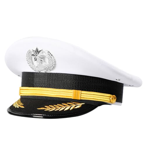 Qsvbeeqj Unisex-Sicherheitshut für Rollenspiele, Erwachsenen-Mottoparty, Kapitän mit Abzeichen für Bühnenauftritte, Kostüm, Kopfbedeckung, bequem, leicht Qsvbeeqj Unisex-Sicherheitshut für Rollenspiele, Erwachsenen-Mottoparty, Kapitän mit Abzeichen für Bühnenauftritte, Kostüm, Kopfbedeckung, bequem, leicht von Qsvbeeqj