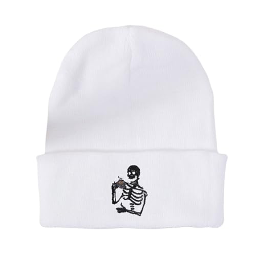 Qsvbeeqj Unisex Totenkopf-Hut für Outdoor-Aktivitäten-Hut mit Skelett-Hut, Pullover, Unisex-Hut, Weberei, Totenkopfmützen, 2000er Jahre von Qsvbeeqj