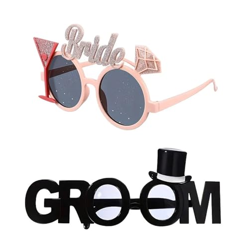 Qsvbeeqj Verspielte Brautparty-Brille für Hochzeitsempfang, lustiges Kostüm-Zubehör, sicheres komfortables Design, Neuheit Brautparty-Brille Qsvbeeqj Verspielte Brautparty-Brille für Hochzeitsempfang, lustiges Kostüm-Zubehör, sicheres komfortables Design, Neuheit Brautparty-Brille von Qsvbeeqj