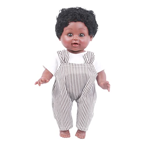 Qsvbeeqj Wiedergeborenes Schwarzes Baby Für Mädchen 30 5 cm Afro Haar Ganzkörper Künstliche Handarbeit Für Kinder Mit Modischem Kleid von Qsvbeeqj