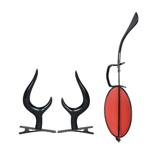 Teufelshörner Haarspangen Monokel mit Brillenkette Alastor Kostüm Zubehör Partyzubehör für Halloween Cosplay Monokular Brille mit Kette Teufelshörner Haarspangen Alastor Kostüm Zubehör Teufelshörner Haarspangen Monokel mit Brillenkette Alastor Kostüm Zubehör Partyzubehör für Halloween Cosplay Monokular Brille mit Kette Teufelshörner Haarspangen Alastor Kostüm Zubehör von Qsvbeeqj