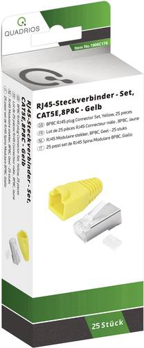 Quadrios RJ-45 Steckverbinder Set-CAT 5e 1906C176 Stecker, gerade Polzahl Sensoren 8P8C Gelb 25St. von Quadrios