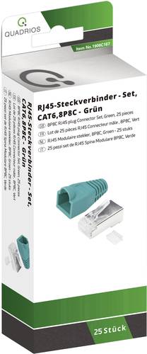 Quadrios RJ-45 Steckverbinder Set-CAT 6 1906C167 Stecker, gerade Polzahl Sensoren 8P8C Grün 25St. von Quadrios