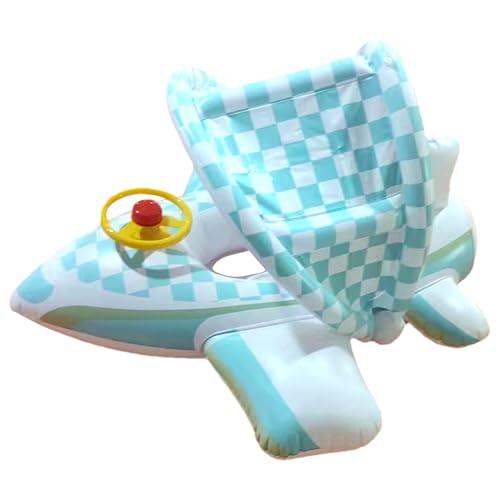 Boys Airplane Pool Float, Airplane Shaped Pool Float, Kids Airplane Pool Float, Baby Pool Float with Canopy Airplane, Swimming Ring with Steering Wheel, Summer Water Toys for von Quaeetyu