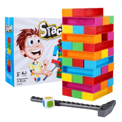 Holzbausteine | Tower Stacking Balance-Spiel | Puzzle-Spielzeug zum Lernen, pädagogisches Sortier-Familienspiel, Montessori-Spielzeug-Geschenke, geeignet für die Bindung von Kindern und Kleinkindern von Quaeetyu