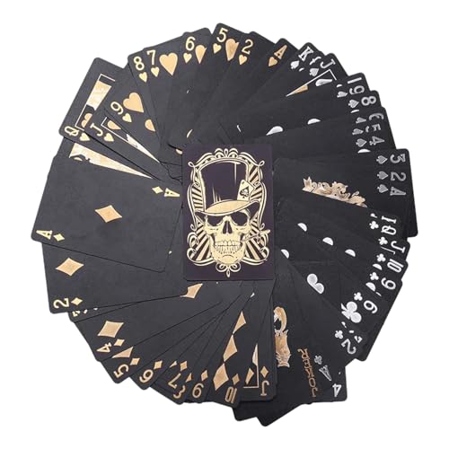 Pokerkarten mit Totenkopf-Motiv, stilvolles Totenkopf-Pokerdeck, ausgefallene Totenkopf-Texas-Holdem-Karten, einzigartiges Totenkopf-Spieldeck, flexible wasserfeste Spielkarten, perfekt für Ihre Liebl von Quaeetyu