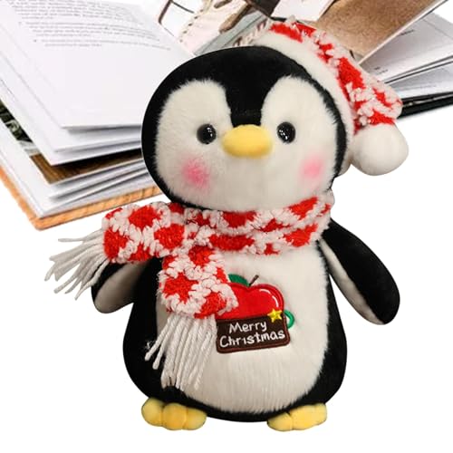 Quaeetyu Adorable Penguin Plushie Toy for Kids | Cartoon Scarf Penguin Stuffed Animal | Soft Cuddly Penguin Doll with Hat | Perfect for Children’s Birthdays and Holidays von Quaeetyu