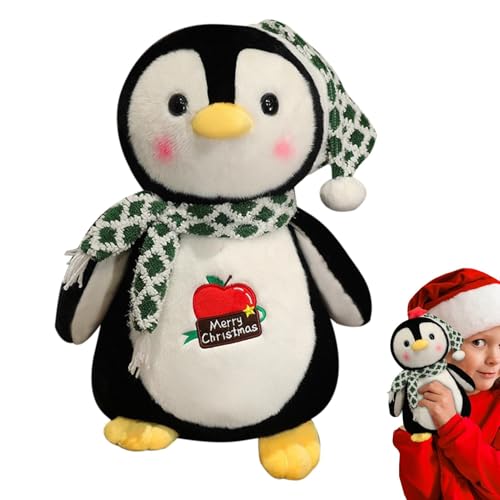 Quaeetyu Adorable Penguin Plushie Toy for Kids | Cartoon Scarf Penguin Stuffed Animal | Soft Cuddly Penguin Doll with Hat | Perfect for Children’s Birthdays and Holidays von Quaeetyu