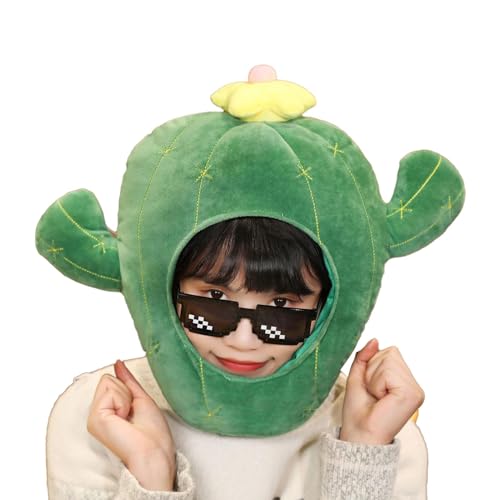 Quaeetyu Cactus Hat Costume, Cactus Headgear, Prank Hat Cosplay, Plush Cartoon Festival Hat, Holiday Supplies Cactus Hat, Adorable Cactus Headgear, Comfortable Costume Hat, Fun Halloween Headgear von Quaeetyu