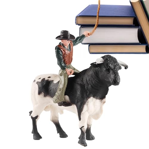 Quaeetyu Cowboy-Reitbull-Figur,Realistische spanische Stierkämpfer-Rinderwaldfiguren - Rodeoes Actionfigur zum Sammeln, Lernspielzeug, Kuchendekoration, Geschenk für Kinder und Kleinkinder von Quaeetyu