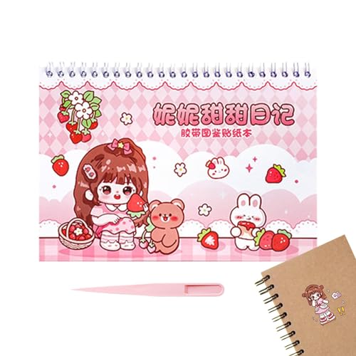 Quaeetyu Scrapbook-Aufkleber, Prinzessinnen-Aktivitäts- und Stickerbuch, Mädchen-Prinzessin-Aufkleber für Scrapbook, Cartoon-Wasserflaschenaufkleber für Grußkarten, Wandkunst von Quaeetyu