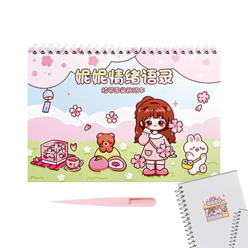 Quaeetyu Scrapbook-Aufkleber, Prinzessinnen-Aktivitäts- und Stickerbuch - Prinzessin Scrapbook-Flaschenaufkleber - Cartoon-Scrapbook-Cartoon-Mädchen-Aufkleber-Set für Wasserflasche, selbstgemachte von Quaeetyu