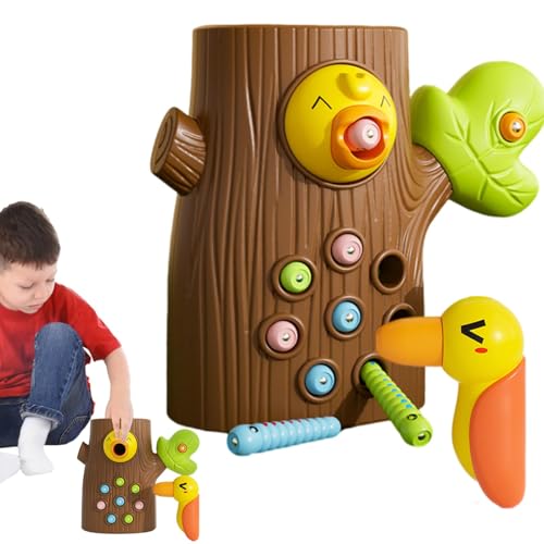 Quaeetyu Spechtspielzeug, Spechtfütterungsspielzeug,Feinmotorik, sensorisches Lernspielzeug - Specht-Fütterungsspiel, Feinmotorik-Spielset, magnetischer Spaß für Kinder, fördert die Konzentration und von Quaeetyu