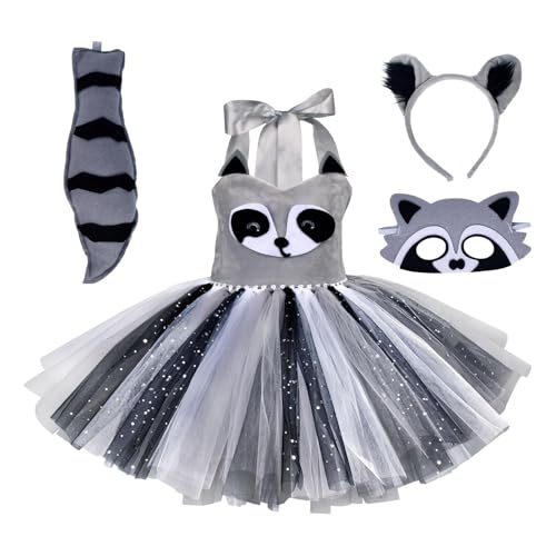 Quaeetyu Toddler Stage Show Costume | Baby Girl Raccoon Costume | Raccoon Toddler Costume, Adorable Animal Costume Toddler, Animal Costume Kids, Cute Raccoon Costume Perfect Fit for Girls Kids von Quaeetyu