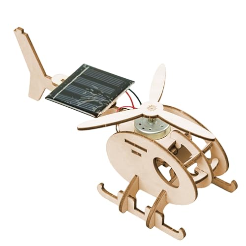 Unvollendetes Modellflugzeug, solarbetriebener Hubschrauber, interaktiver 3D-Puzzle-Hubschrauber, personalisierter handgefertigter Modellflugzeugbausatz aus Holz, Bastelprojekt Modellflugzeug für Kind von Quaeetyu