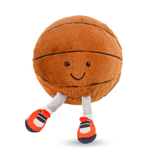 Quahzify Basketball Plüschpuppen, 33cm Basketball Plüschkissen Spielzeug, Cartoon Basketball Plush Doll, Cartoon Smiley Basketball Stuffed Toy Geschenke von Quahzify