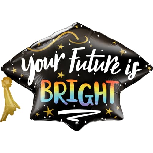 Qualatex Folienballon 21568 Your Future Is Bright Grad Cap 104,1 cm Form von Qualatex