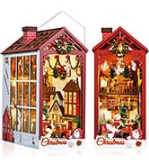 Quanquer DIY Weihnachtshaus Book Nook Kit - Miniatur-Puppenhaus-Bausatz mit LED Licht,Buchstützen Modellbau für Erwachsene Kreatives Geschenk Quanquer DIY Weihnachtshaus Book Nook Kit - Miniatur-Puppenhaus-Bausatz mit LED Licht,Buchstützen Modellbau für Erwachsene Kreatives Geschenk von Quanquer