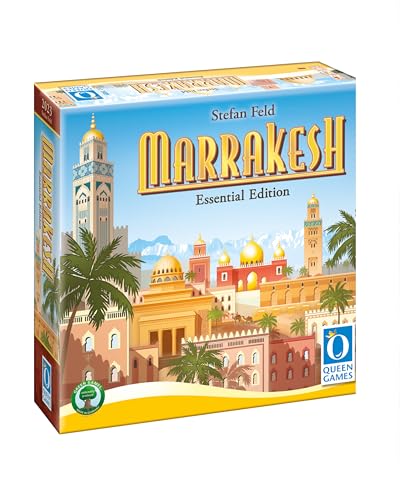 Queen Games Marrakesh Essential Edition - Basisspiel, Brettspiele Spaß ab 14 Jahren für 2-4 Spieler, Kennerspiel, Gesellschaftsspiele für Erwachsene von Queen Games