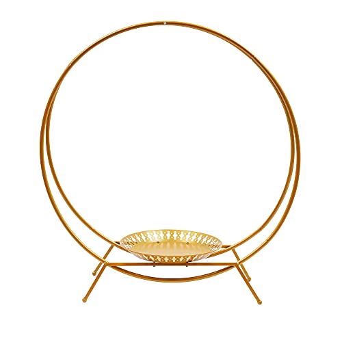 Hochzeitsbogen Tortenständer,Blumenstände Runde Ballon Bogen Hochzeitstorte Hochzeitsdekorationen Metall Rund, Traubogen Hochze Hochzeit Tortenständer Kuchenständer,für Hochzeit,Gold,80 * 88cm von Queeucaer