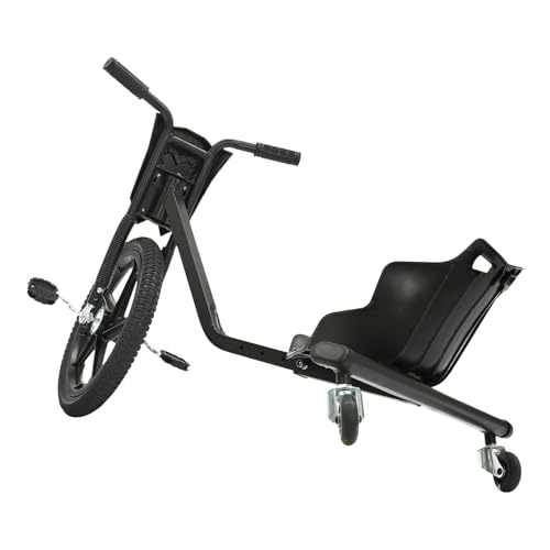verstellbar Drift Trike,Drift Scooter Pedal Gokart für Kinder Auffahrbares Spielzeug Elektro Driftscooter Geschwindigkeitsstufen - LED-Beleuchtung - Sitz verstellbar von Queeucaer