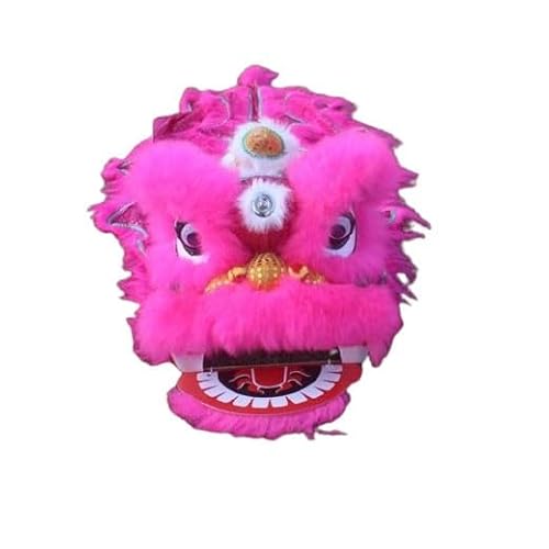 Quepiem Chinesisches traditionelles Löwentanz-Maskottchen-Kostüm für Kinder ab 15 Jahren, Festivalaufführungen für Jungen und Mädchen(Pink) von Quepiem