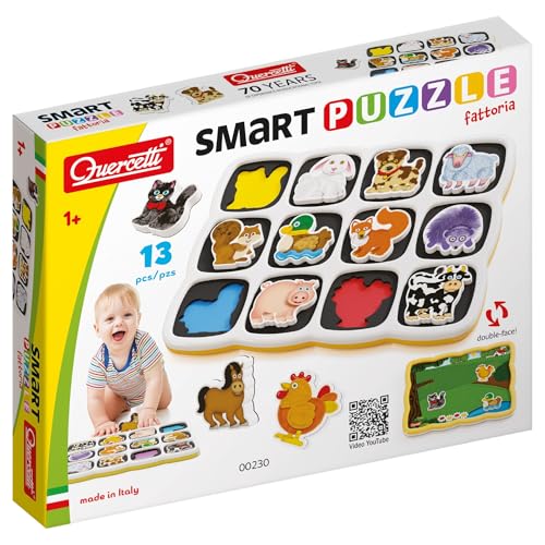 Quercetti 0230 Quercetti-0230 Smart Puzzle Farm Shapes & Colours von Quercetti