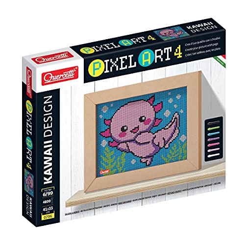 QUERCETTI 0796 Quercetti-0796 Pixel Art Kawaii Design Axotolt Steckspiel, Multicolor von Quercetti