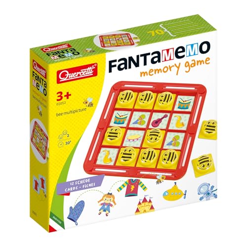 Quercetti - 1052 Fantamemo Biene - Multithema Karten - Gedächtnisspiel für Kinder, Gedächtnisspiel und Assoziationsspiel von Quercetti