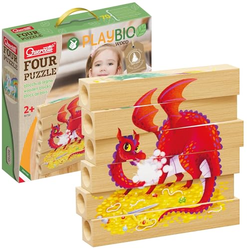 Quercetti - 80710 Four Puzzle Play Bio – Fantastische Tiere von Quercetti