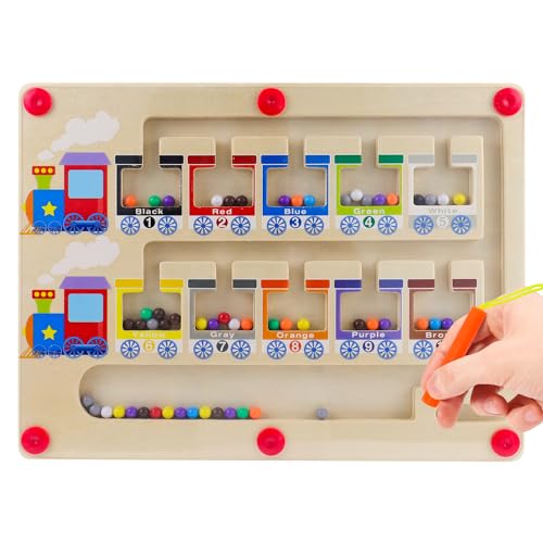 Queryifv Magnetisches Farbe, Montessori Spielzeug ab 3 Jahre Magnet Puzzle Lernspiele Magnetspiel Labyrinth für Kleinkinder, Jungen, Mädchen, Vorschulkinder von Queryifv