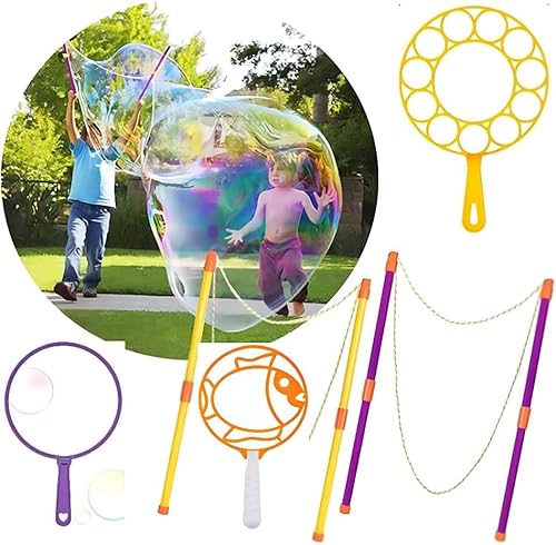 Queryifv Riesenseifenblasen Set, Seifenblasen Groß Seifenblasen Kinder Seifenblasen Set Kinder Outdoor Spielzeug Gartenspielzeug Kinder von Queryifv