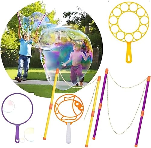 Queryifv Riesenseifenblasen Set, Seifenblasen Groß Seifenblasen Kinder Seifenblasen Set Kinder Outdoor Spielzeug Gartenspielzeug Kinder von Queryifv