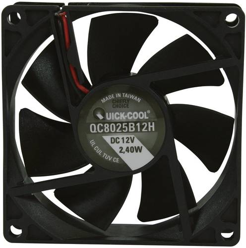 QuickCool QC8025B12H Axiallüfter 12 V/DC 67.96 m³/h (L x B x H) 80 x 80 x 25mm von QuickCool