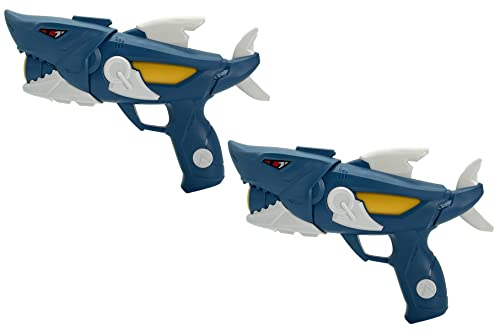 2 X Hai Wasserpistole 28cm für Kinder Pool & Strand Pump Action Wasser Pistole Soaker Blaster von Quickdraw