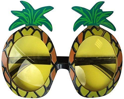 Quickdraw Hawaii Ananas-Sonnenbrillen Brille Hula Erwachsene Kostüm Zubehör von Quickdraw