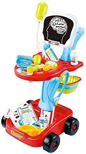 Quickdraw Kinder Rot Doktor & Krankenschwester Set Medizinisch Spielset Einkaufswagen Rollenspiel Spielzeug von Quickdraw