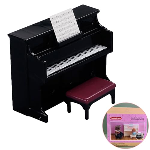 Quintrost Mini Klavier Ornamente mit Hocker, 1:12 Puppenhaus Dekoration Möbel Set, Simulierter Piano Mini Ornament Modell, Spielzeug Zubehör Garten Möbel Deko Quintrost Mini Klavier Ornamente mit Hocker, 1:12 Puppenhaus Dekoration Möbel Set, Simulierter Piano Mini Ornament Modell, Spielzeug Zubehör Garten Möbel Deko von Quintrost