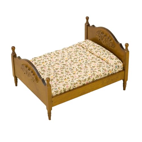 Quintrost Miniatur Puppenhaus Bett Baby Puppenbett Ornamente, 1:12 Puppenhausbett Dekoration Möbel Set, Simulierter Bett Holz Mini Ornament Modell, Spielzeug Puppenmöbel Zubehör Deko Quintrost Miniatur Puppenhaus Bett Baby Puppenbett Ornamente, 1:12 Puppenhausbett Dekoration Möbel Set, Simulierter Bett Holz Mini Ornament Modell, Spielzeug Puppenmöbel Zubehör Deko von Quintrost