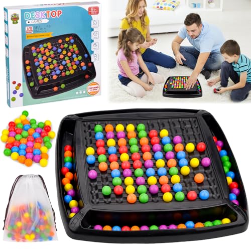 120pcs Intellektuelles Schachbrett, Elimination Brettspiel, Schachbrett Doppelduell, Intellectual Chessboard Dual Duel, Puzzle Chess Board Rainbow Ball Elimination Game füR Kinder Erwachsene von Quixion