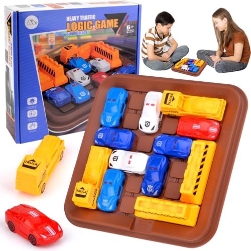 Quixion Rush Hour Spiel, Rush Hour, Rush Hour Spiel Erwachsene, Logikspiel Stau-Spiel, Auto Spielzeug Stauspiel Logikspiel mit 40 Levels, Knobelspiel, Geduldspiel für Jungen und M?Dchen Ab 6 Jahren von Quixion