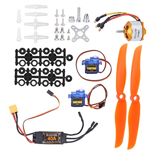 Qukaim Aircraft Speed Controller 2212 KV2200 Motor Kit 40A XT60T ESC SG90 Servo 6035 Prler Zubehör Set für RC Flugzeuge Kompatibel mit RC Flugzeugmodellen von Qukaim