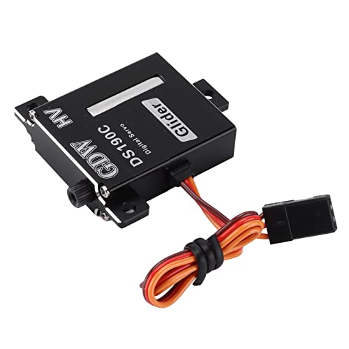 Qukaim Coreless Motor Servo DS190C RC Digital Servo Set, Vollmetallgetriebe Coreless Motor Servo mit Servoarm für RC Fixed Wing Flugzeug Glider, Hohe Präzision, 20kg.cm Drehmoment von Qukaim