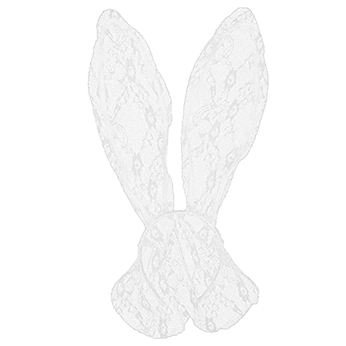 Qukaim Cosplay Bunny Ear Stirnband Bunny Ear Stirnband für Frauen Kostüm Kopfbedeckung für Party Cosplay Weiß Ideal für Alltag Lustiges Zubehör von Qukaim