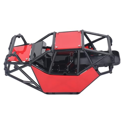 Qukaim Crawler Body Shell RC Crawler Body Shell Kunststoff Rollkäfig Auto Modell Zubehör für Axial SCX10 Kompatibel mit RC Brushed Electric Speed Controller Rot von Qukaim